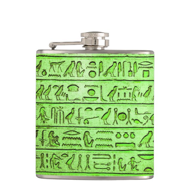 Flasques Hiéroglyphes égyptiens anciens Vert (Devant)