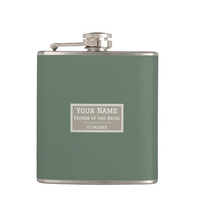 Flasques Honor the Father of the Bride : Elegant Sage Green (Devant)