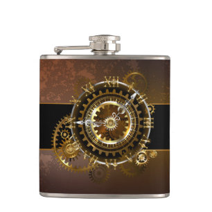 Flasques Horloge Steampunk avec des engrenages anciens