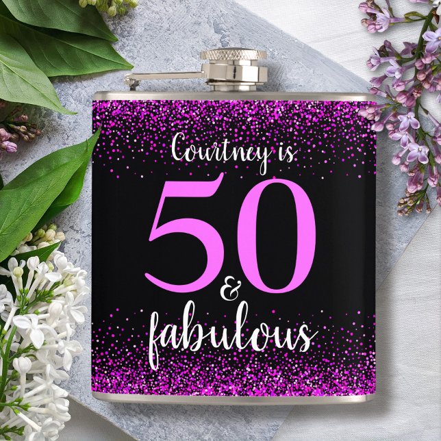 Flasques Hot rose noir 50 et fabuleux nom personnalisé mode (Créateur téléchargé)