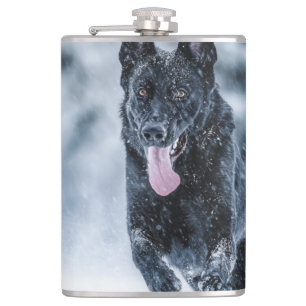 Flasques Housse de couette Black German Shepherd dans la ne