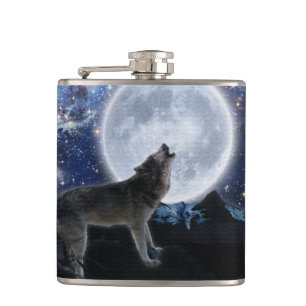 Flasques Howling Arctic Wolf Wildlife