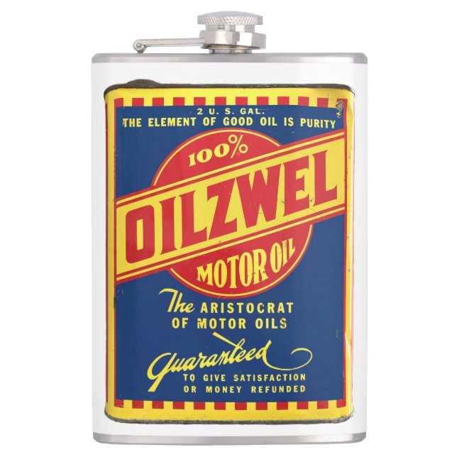 Flasques HUILE MOTEUR vintage OILZWEL (Devant)