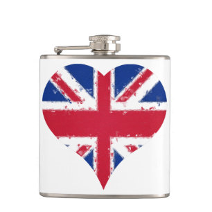 Flasques I Heart England Drapeau britannique Union Jack
