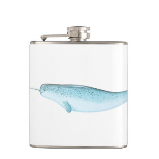 Flasques Illustration bleue de Narwhal