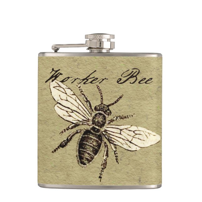 Flasques Illustration de l'insecte d'abeille vintage (Devant)