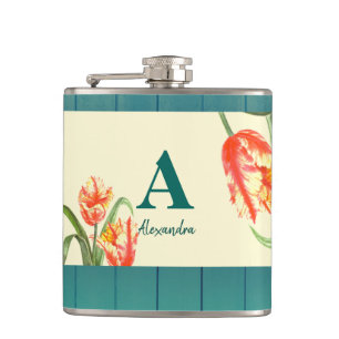 Flasques Illustration des tulipes de perroquet jaune aquare