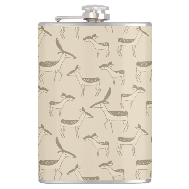 Flasques Illustration moderne de cerf Motif beige (Devant)