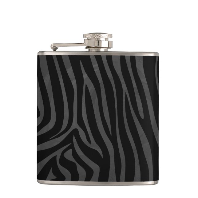 Flasques Impression noire et grise Zebra (Devant)