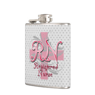 Flasques Infirmier autorisé de RN, remous roses de croix