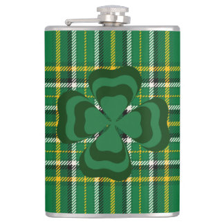 Flasques Irlande National Tartan, Shamrock, Ajouter un nom