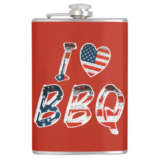 Flasques J'aime le barbecue, patriotique américain