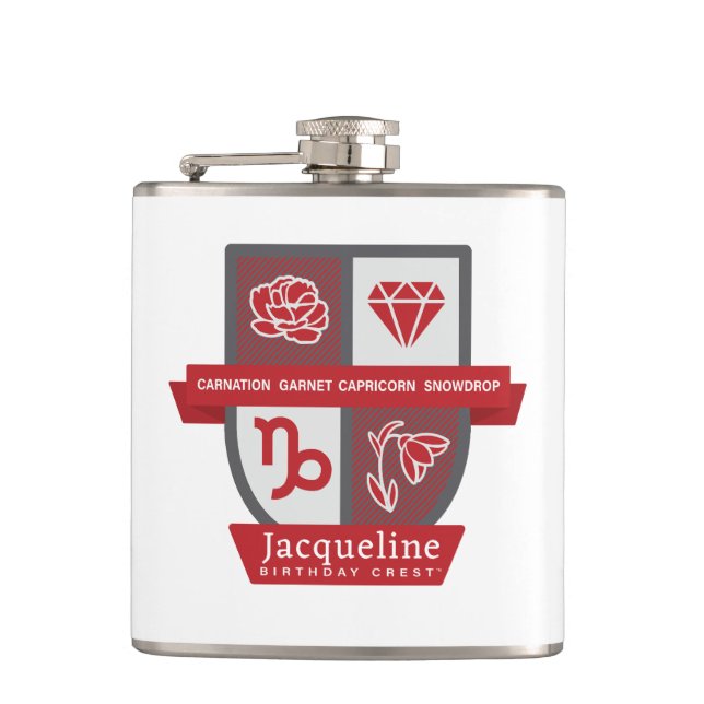 Flasques January (Capricorn) Birthday Crest™ Flask (Devant)