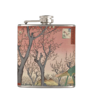 Flasques Jardin de prune fleuri d'arbre japonais