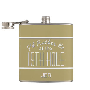 Flasques Je préférerais être un verre monogrammé pour golfe