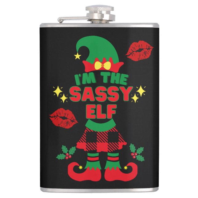 Flasques Je suis l'Elfe Sassy, Noël drôle (Devant)