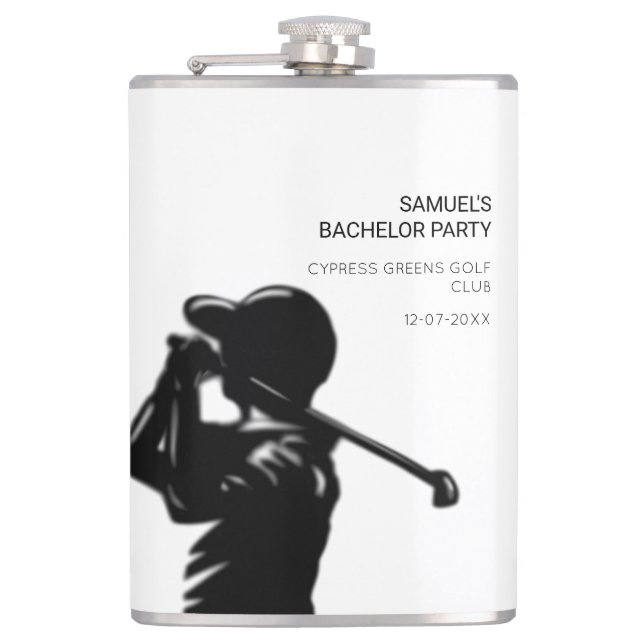 Flasques Jeu de golf de golfeur noir Trip Bachelor Party mi (Devant)