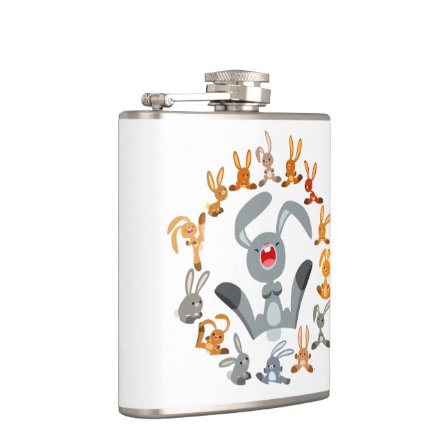 Flasques Joli lapins en caricature Mandala Hip Flask (Droite)