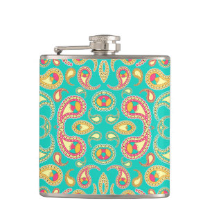 Flasques Joli motif paisley vintage coloré