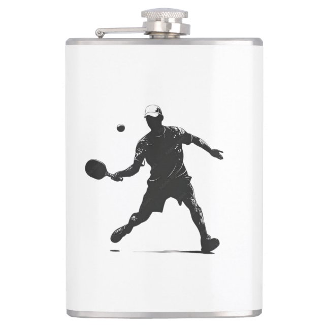 Flasques Joueur de Pickleball Silhouette Sport Design (Devant)