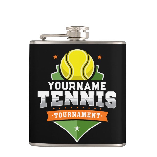 Flasques Joueur de tennis personnalisé NOM Tournoi de Varsi (Devant)