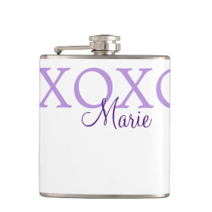 Flasques Jour de la Saint Valentin Xoxo ajouter nom pastel 