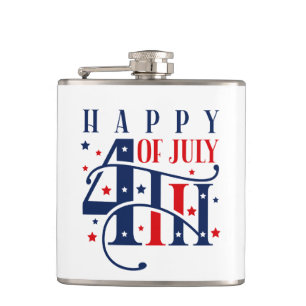 Flasques Joyeux 4 juillet rouge blanc et bleu