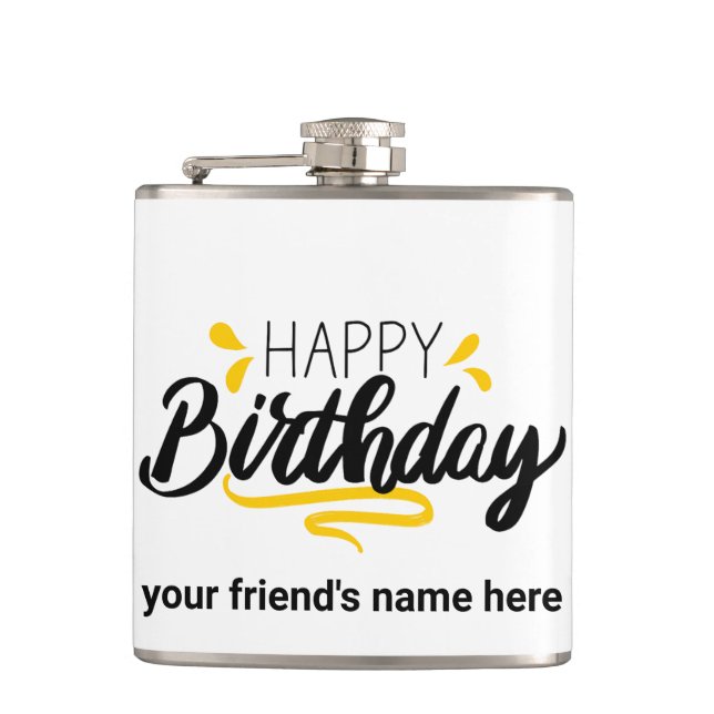 Flasques Joyeux ballon d'anniversaire Nom personnalisé Cade (Devant)