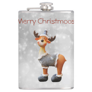 Flasques Joyeux Christmoose portant un casquette