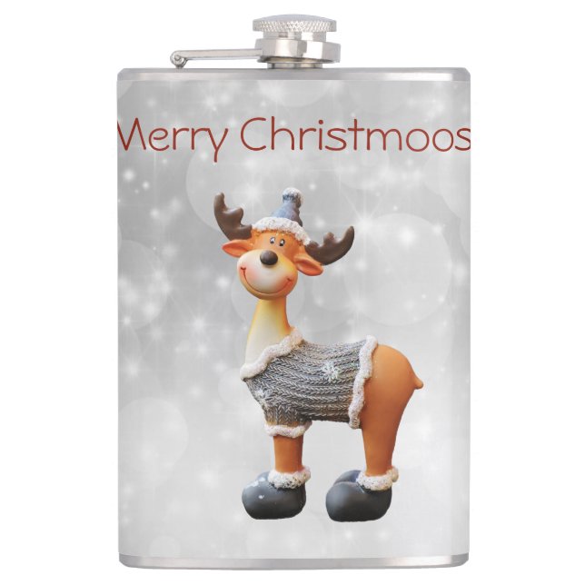 Flasques Joyeux Christmoose portant un casquette (Devant)