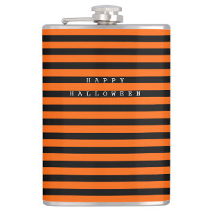 Flasques Joyeux Halloween Orange & Blanc