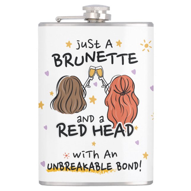 Flasques "Juste une Brunette et une tête rouge" (Devant)