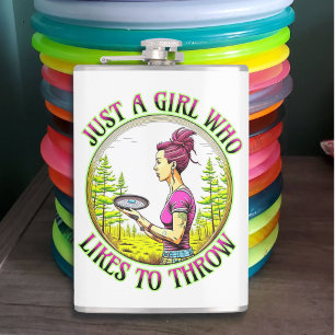 Flasques Juste une fille qui aime lancer Disc Golf