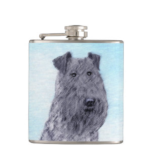 Flasques Kerry Blue Terrier peinture mignonne Chien d'origi