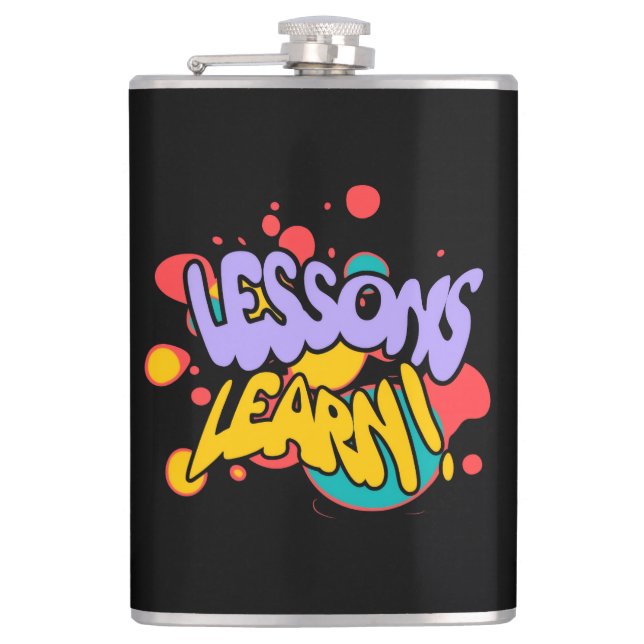 FLASQUES KITCHEN PAINT SPLASH LESSONS VINYL WRAPPED FLASK  (Devant)
