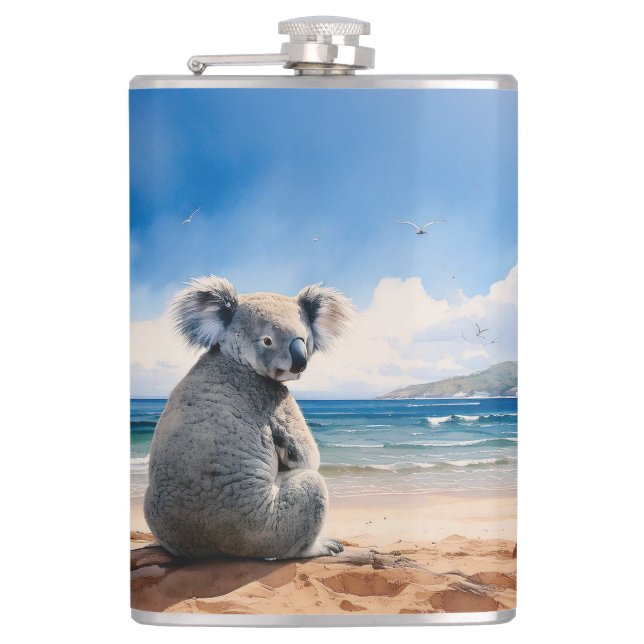 Flasques Koala sur la plage de sable (Devant)
