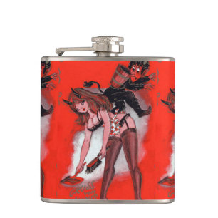 Flasques La beauté et le Krampus Noël Vintage Noël