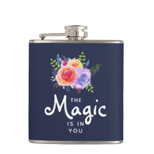 Flasques La magie est en vous Citer Aquarelle Floral Design