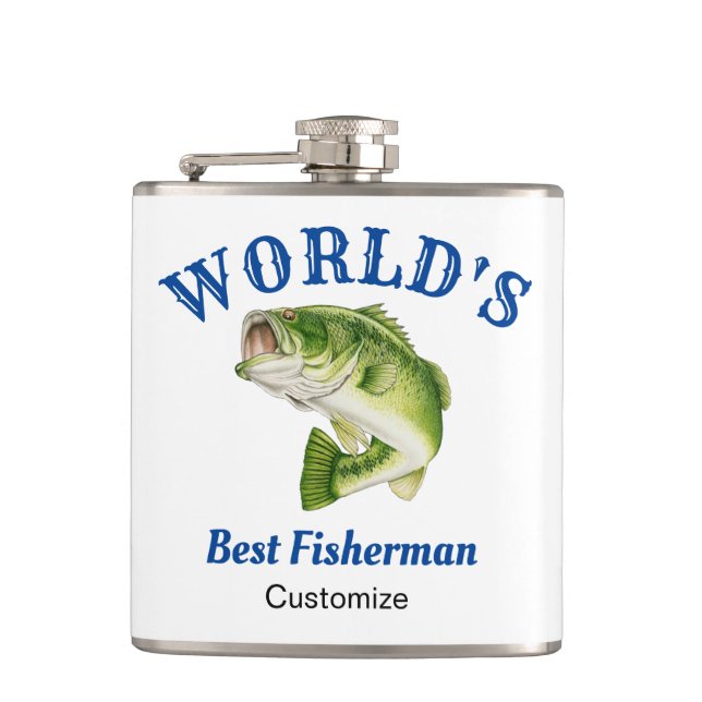 Flasques La meilleure fiole du pêcheur au monde enveloppée  (Devant)