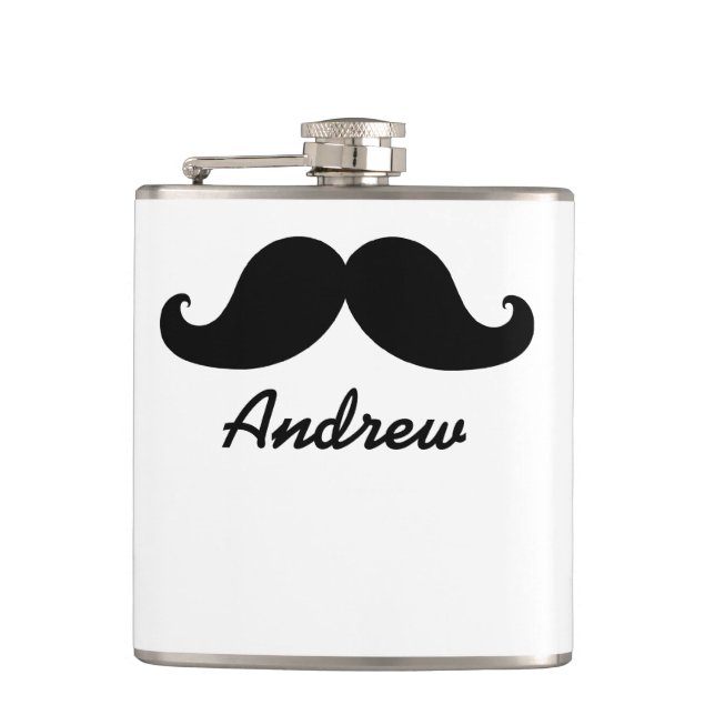 FLASQUES LA MEILLEURE MOUSTACHE NOIRE PERSONNALISÉE (Devant)