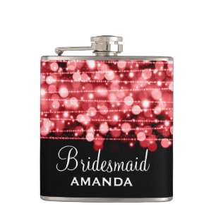 Flasques La partie de faveur de mariage miroite rouge