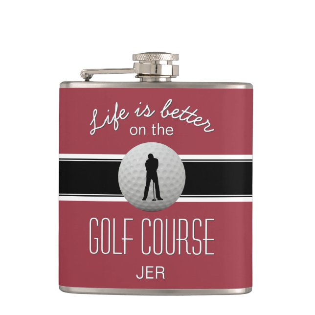 Flasques La vie est meilleure Citation Golf Monogram Crimso (Devant)
