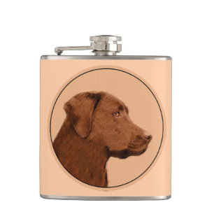 Flasques Labrador Retriever (Chocolat) Peinture - Chien Art