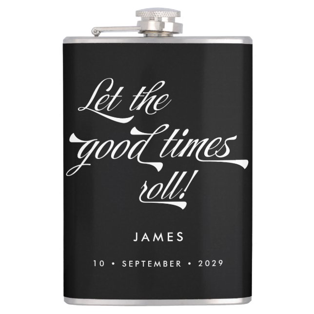 Flasques Laissez les bons moments rouler Retro Groomsmen Vi (Devant)