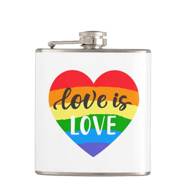 Flasques L'amour est l'amour le coeur arc-en-ciel (Devant)