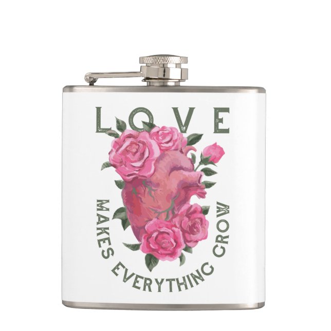 Flasques L'amour fait tout grandir - Art Floral Romantique (Devant)