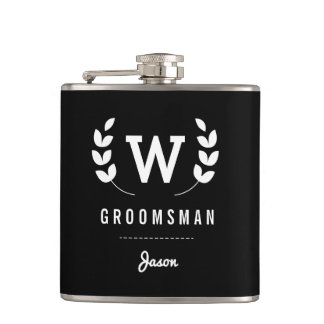 Flasques Laurel Monogram Groomsman