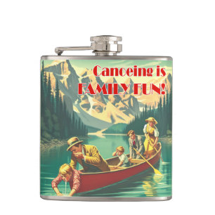 Flasques Le Canoë Est Un Plaisir Familial