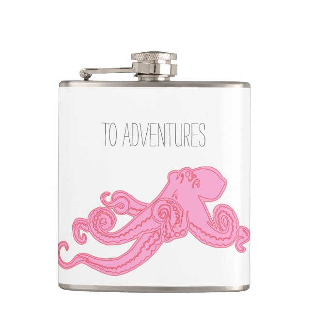 Flasques Le cru rose de poulpe kraken des aventures (Devant)