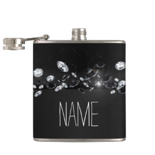 Flasques Le diamant blanc scintillant noir des femmes
